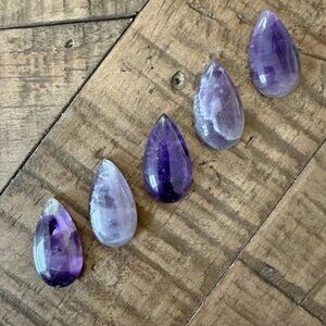 Natural Amethyst Teardrop Cabochons